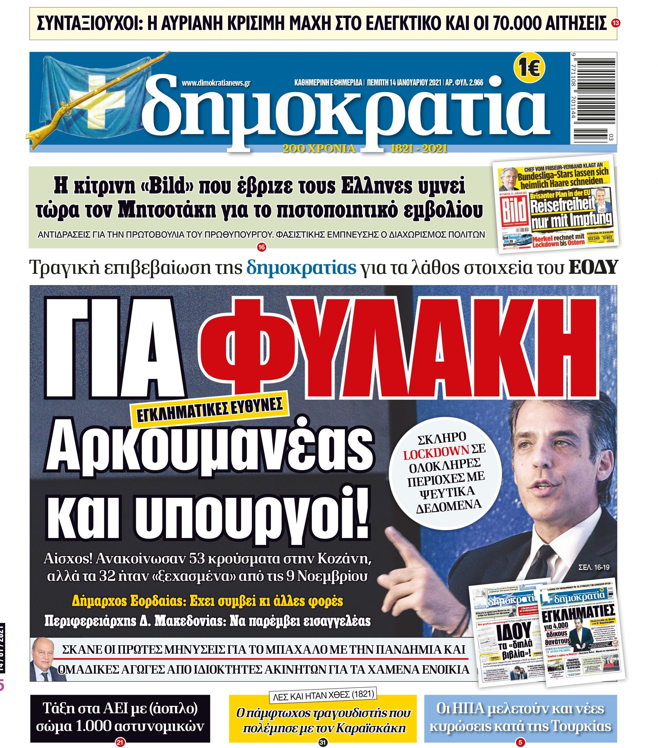 Πέμπτη 14.01.2021