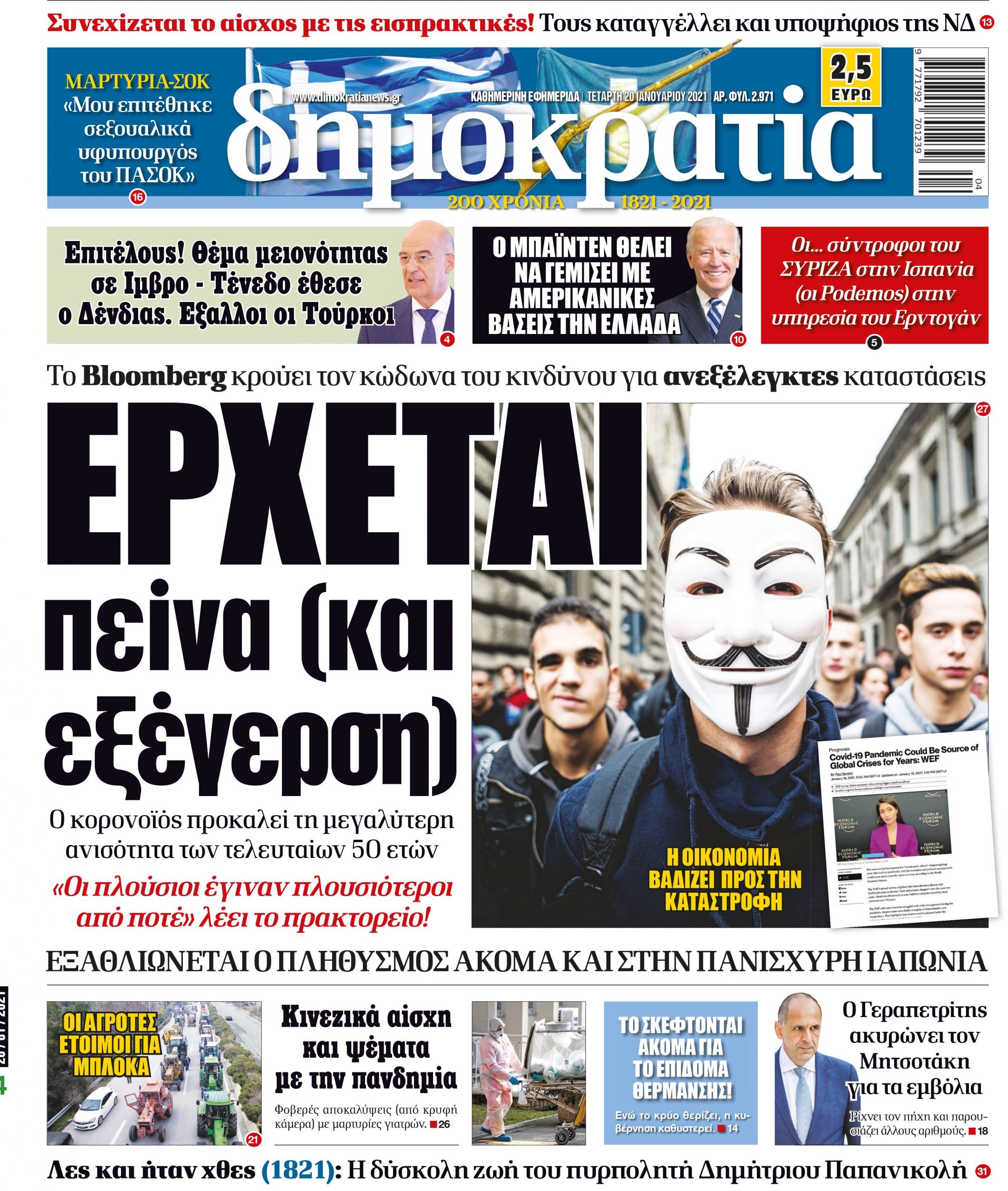 Τετάρτη 20.01.2021