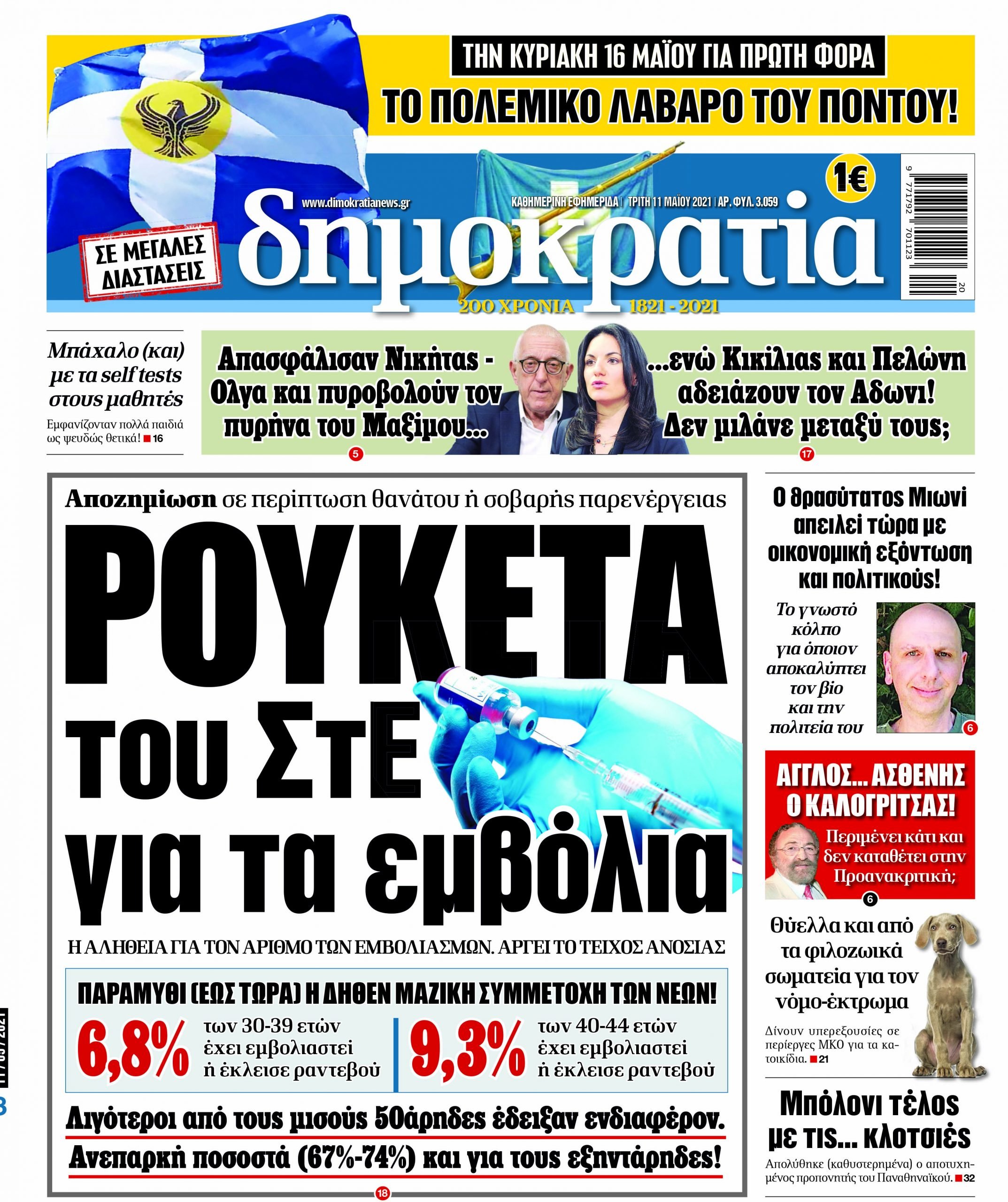 Τρίτη 11.05.2021