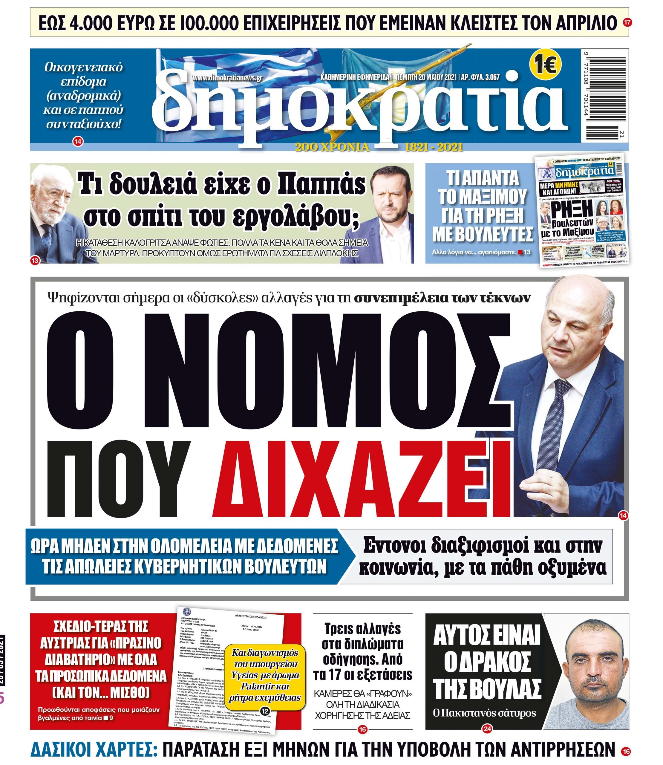 Πέμπτη 20.05.2021