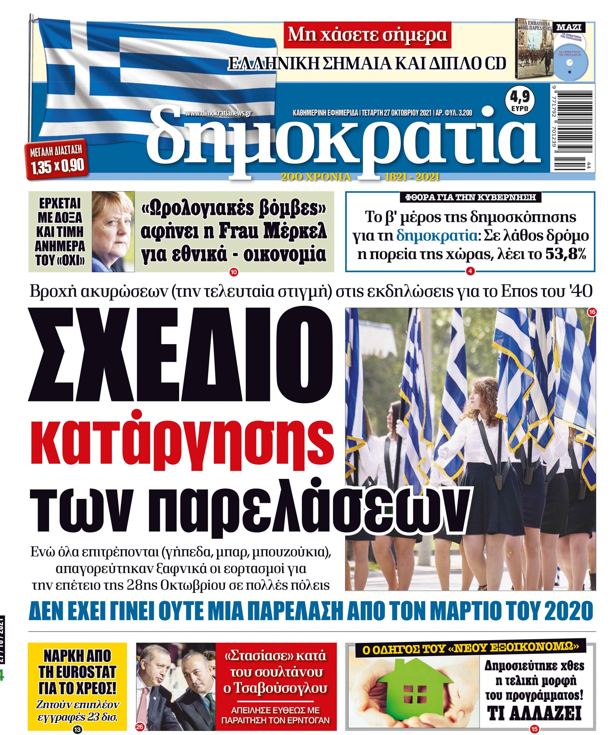 Τετάρτη 27.10.2021